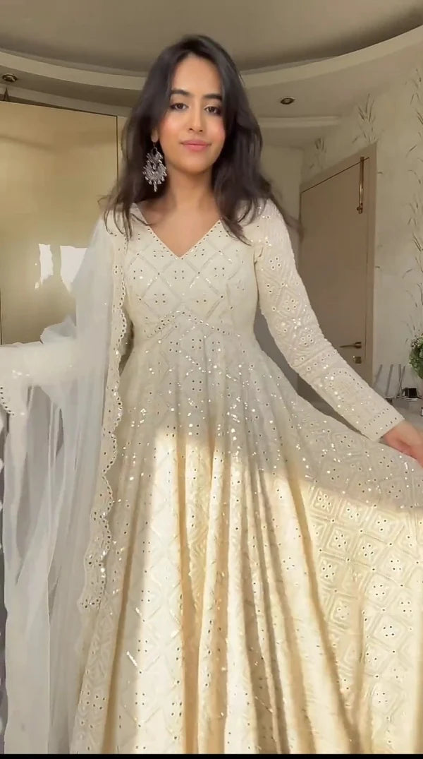 Niyati's New Off White Suit Set