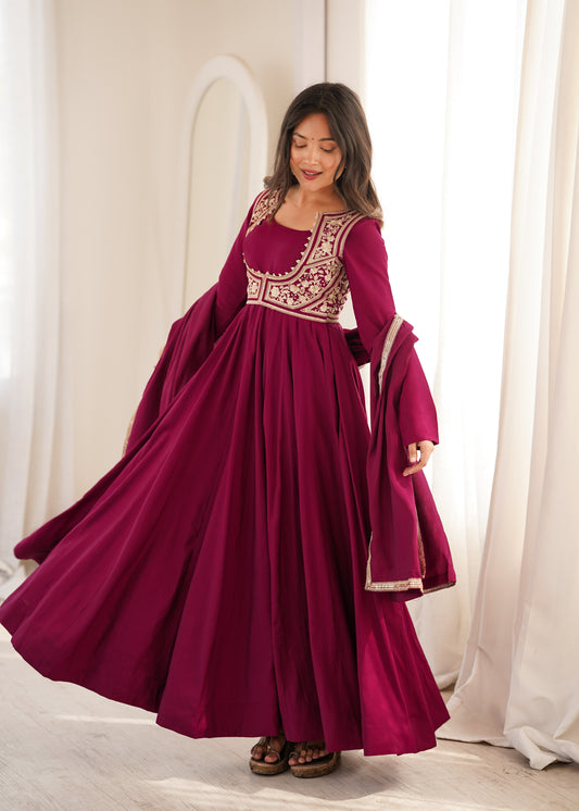 Shila's New Anarkali With Jacket Suit Set