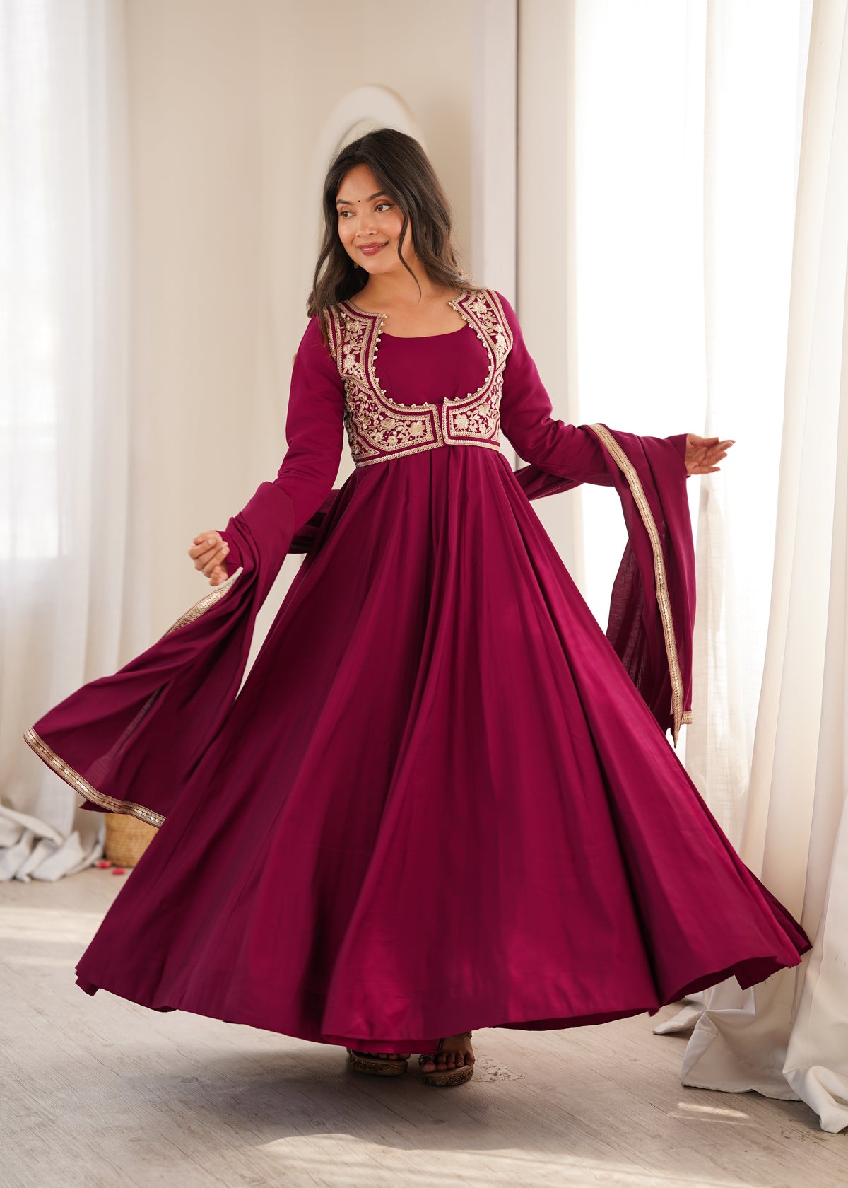 Shila's New Anarkali With Jacket Suit Set