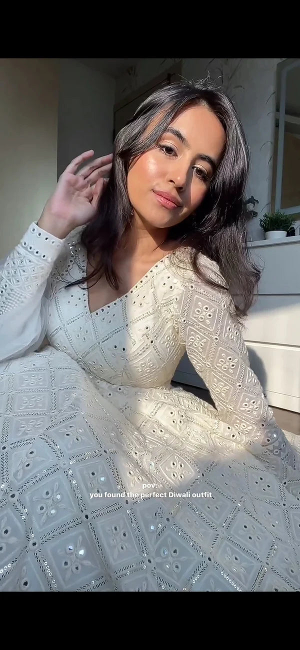 Niyati's New Off White Suit Set