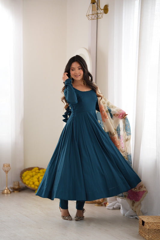 Hany's New Roman Silk Anarkali Suit Set