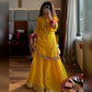 Siyara's Premium Zari Thread Embroidered Sarara Set.
