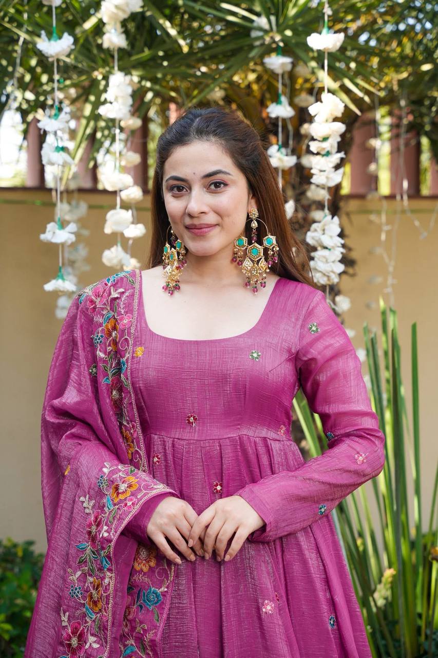 Niyu's New Raymond Anarkali Suit Set.