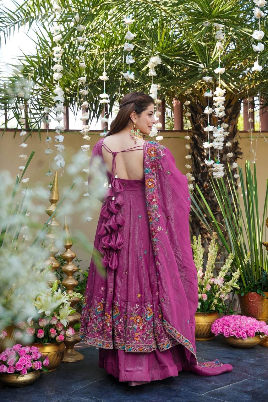 Niyu's New Raymond Anarkali Suit Set.