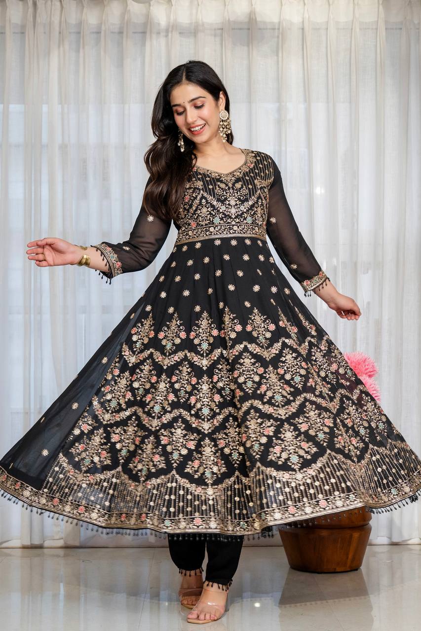 Tisha's New Embroidery Anarkali Suit Set.
