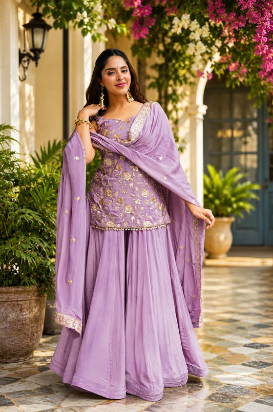 Jiya's New Baby Pink Sarara Suit Set.