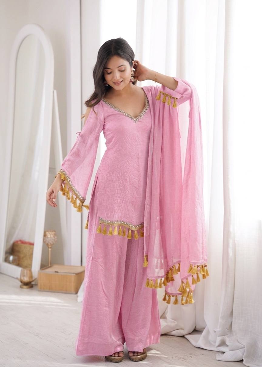 Ruhana's New Doremon Crush With Real Mirror work Suit Set
