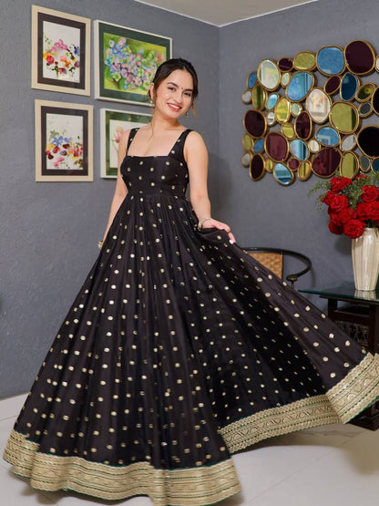 Riya's Black Anarkali Suit Set.