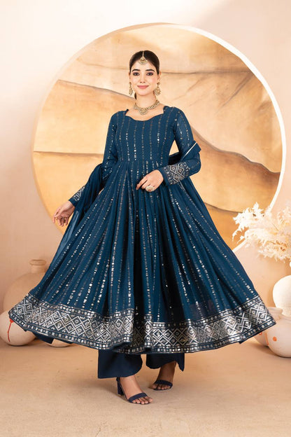 Siya's New Embroidery Anarkali Suit Set.