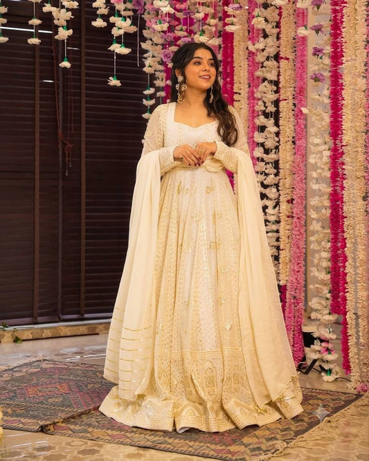 divya's Thread-Sequins Embroidery Suit Set