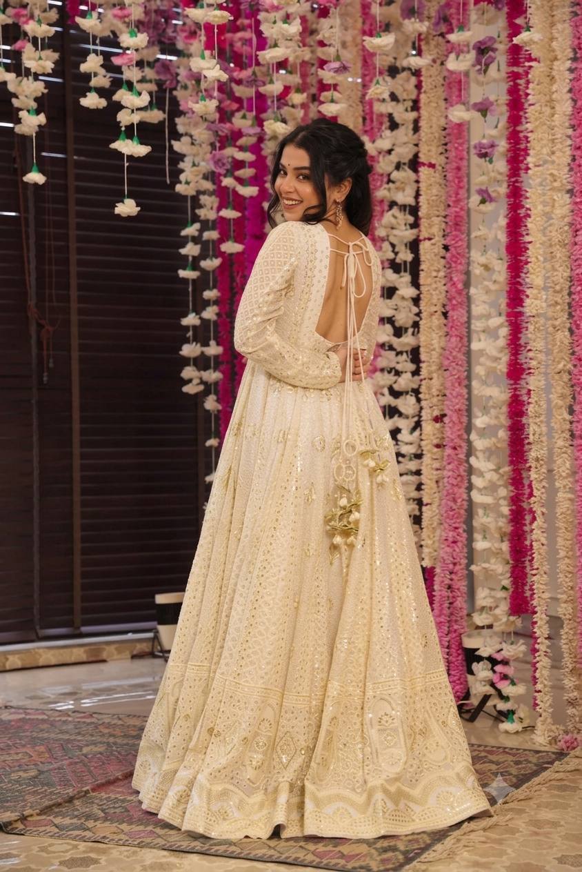 divya's Thread-Sequins Embroidery Suit Set
