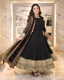 Vidhi's Brand  Heavy Faux Blooming Embroidery with  Zari Suit Set.