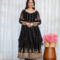 Ruhi's Black Anarkali Suit Set.