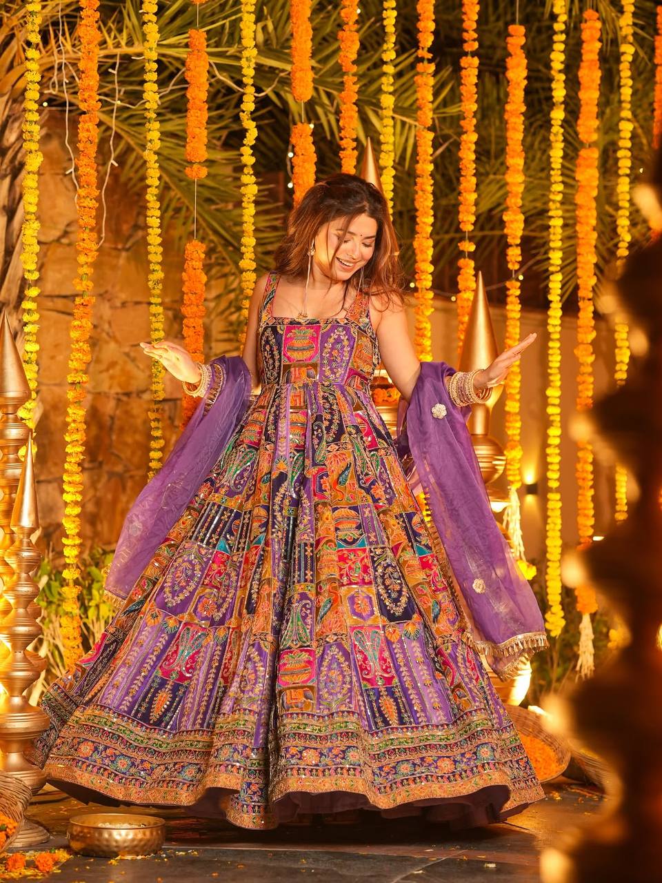 Kavya's New Design Embroidery Suit Set.