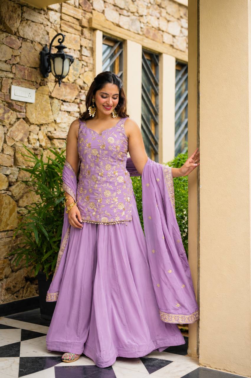 Jiya's New Baby Pink Sarara Suit Set.
