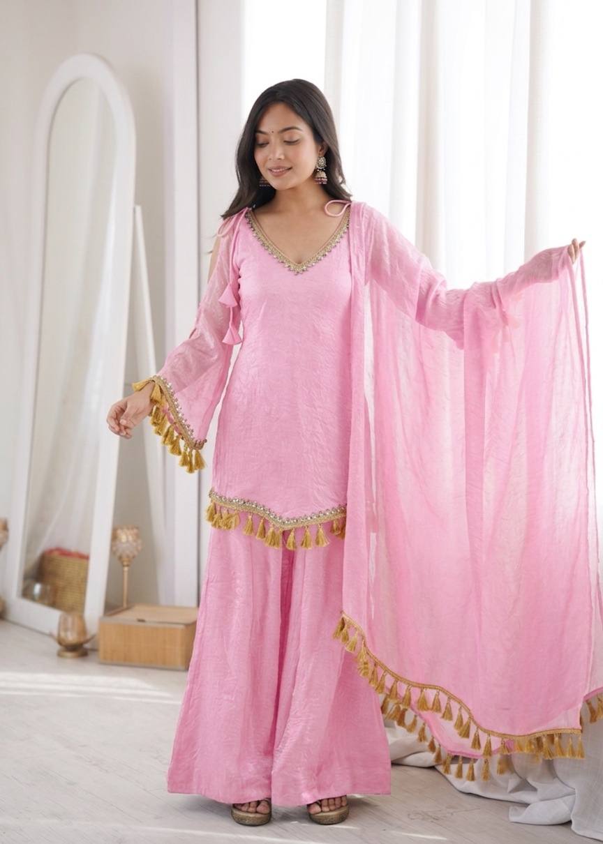 Ruhana's New Doremon Crush With Real Mirror work Suit Set