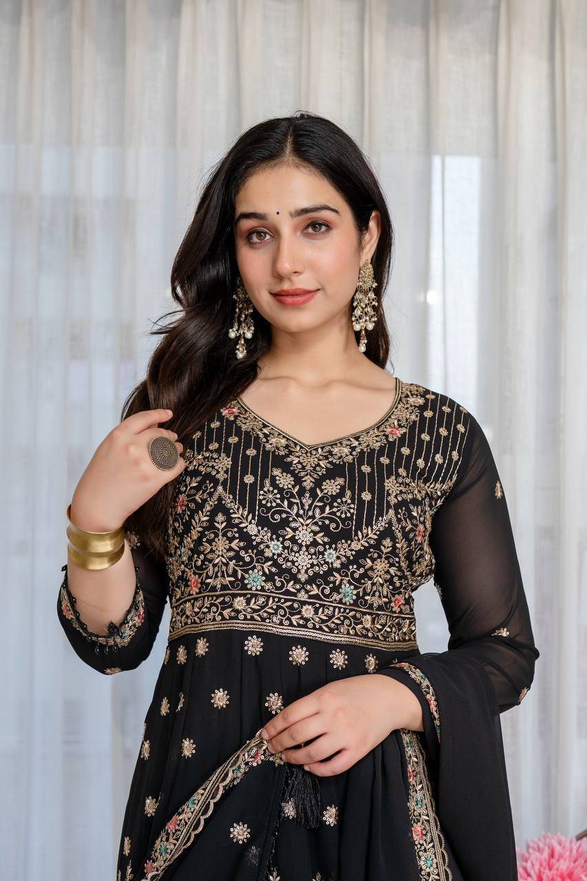 Tisha's New Embroidery Anarkali Suit Set.