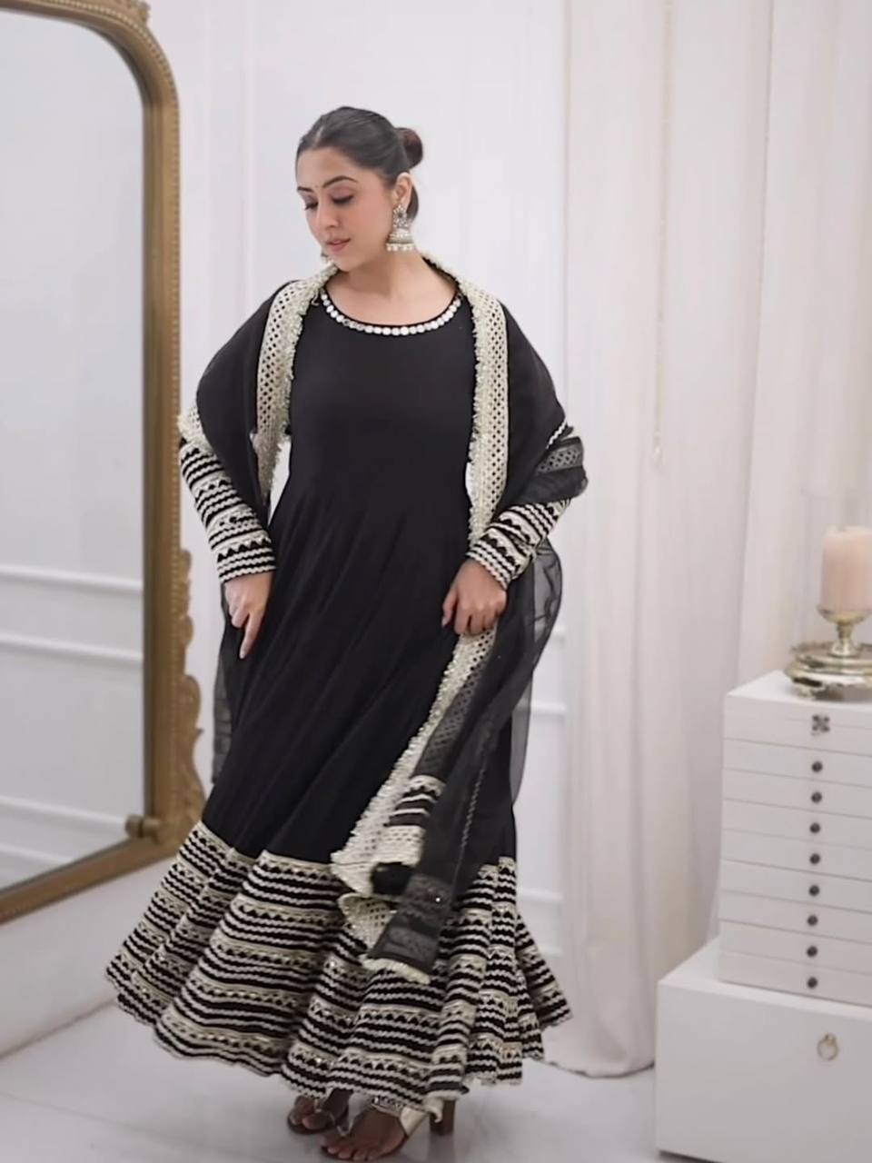 Divya's Rayon With Heavy codding Embroidered  Suit Set.