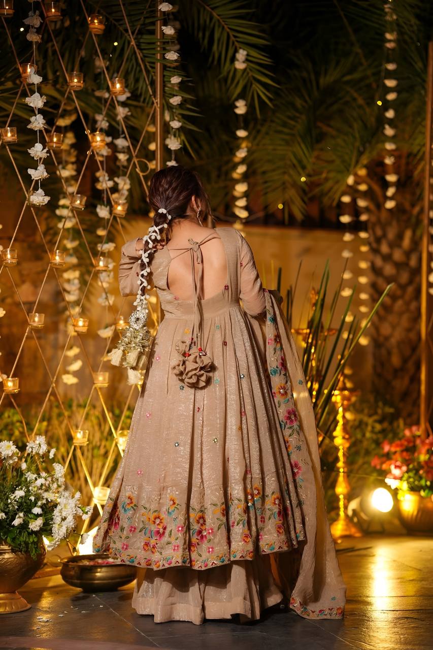Dimpy's New Embroidery Design Anarkali Suit Set.