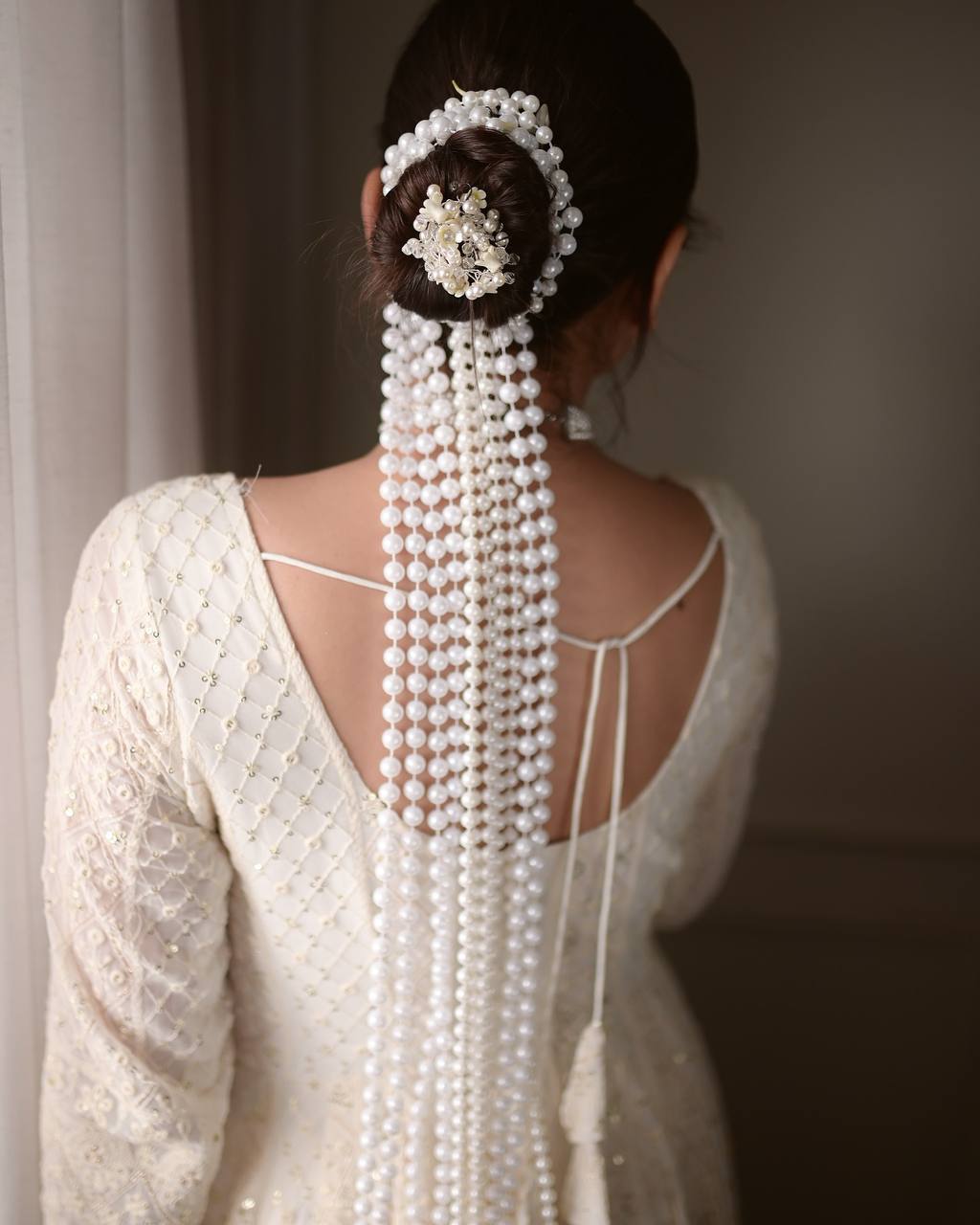 Jiya's New White Color Anarkali Suit Set.