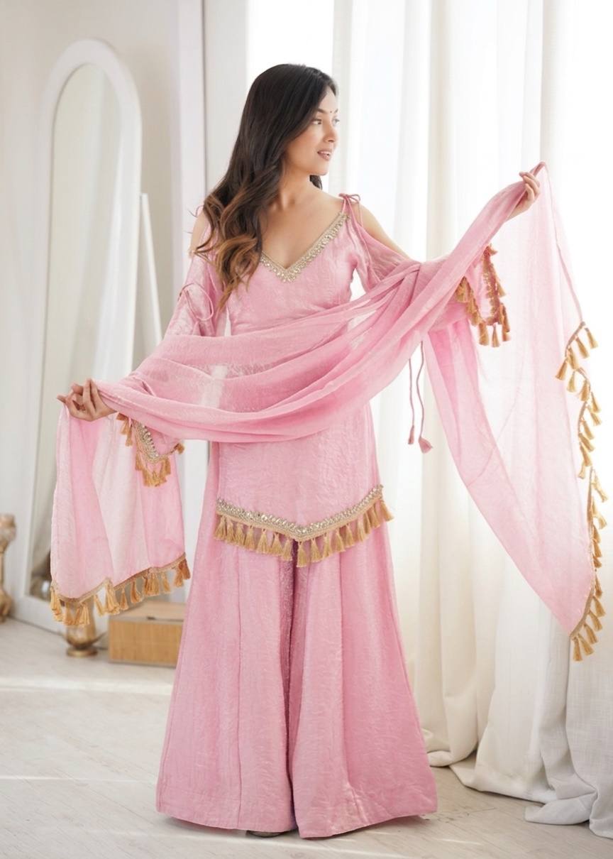 Ruhana's New Doremon Crush With Real Mirror work Suit Set