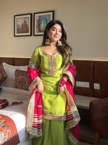 Jinu's Heavy Sequins & multi Zari Thread Embroidered work Set.