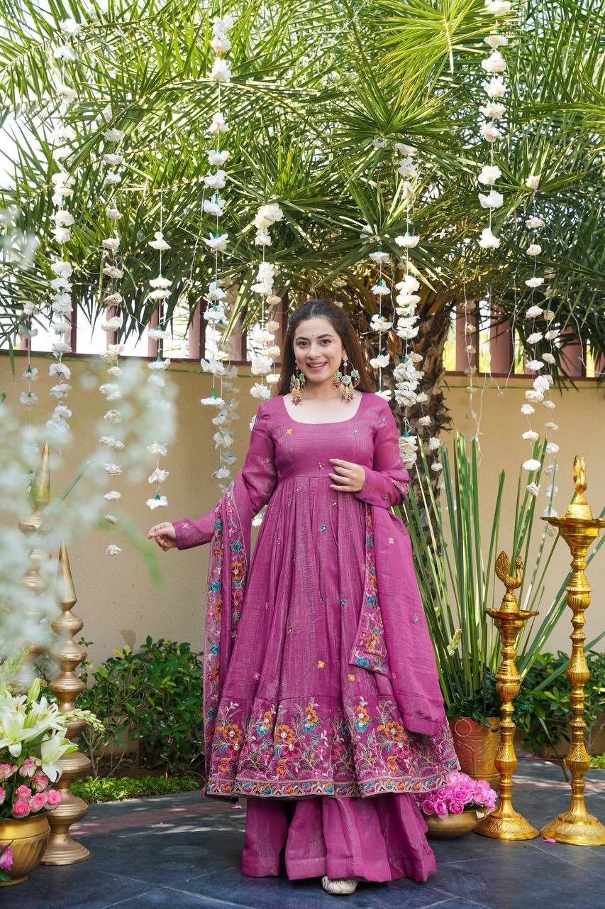 Niyu's New Raymond Anarkali Suit Set.