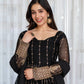 Ruhi's Black Anarkali Suit Set.