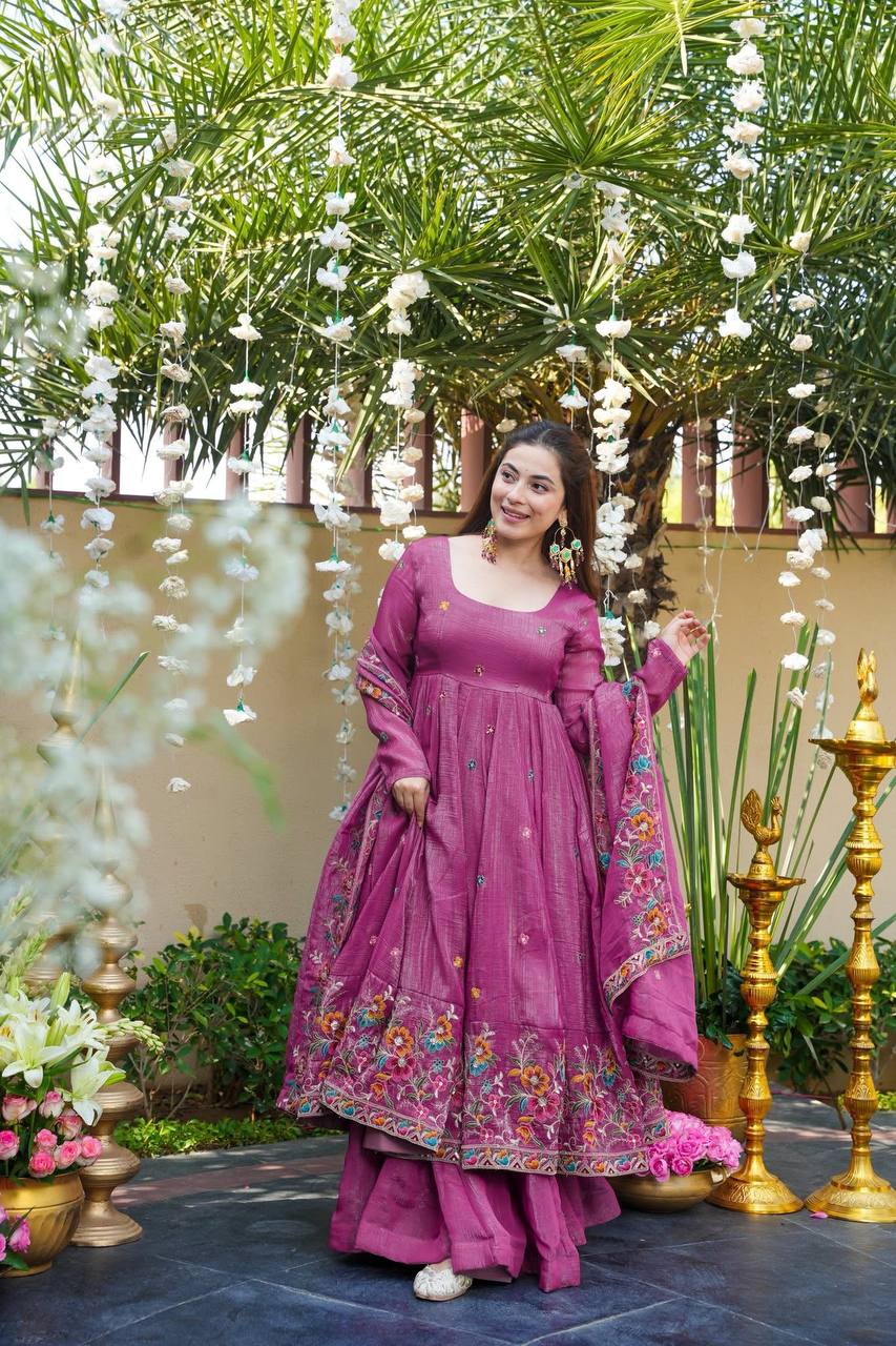 Niyu's New Raymond Anarkali Suit Set.